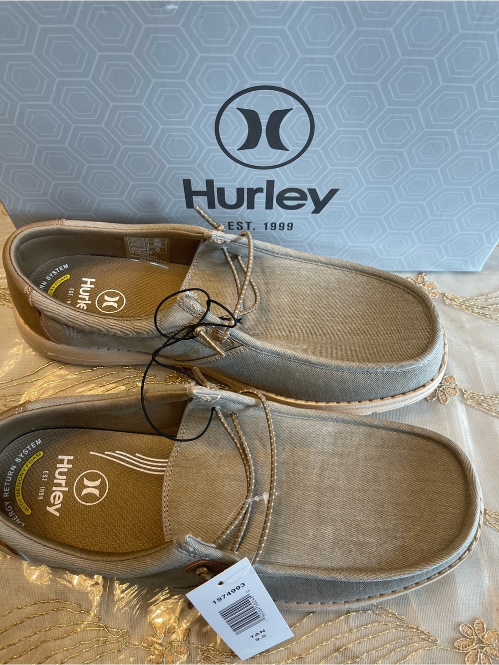 Hurley Men’s Canvas Slip-On Loafers in Light Taupe